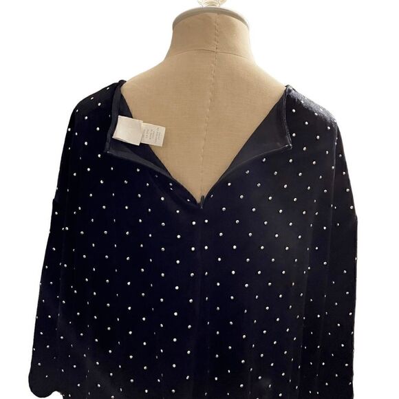 H&M Black Velour Dress with Silver Grommet Accents / SZ: XXL - Picture 6 of 8